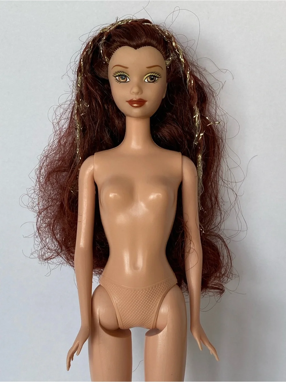 Vintage 2004 Barbie Disney Sparkle Princess Belle Mattel #G7935 - Redressed
